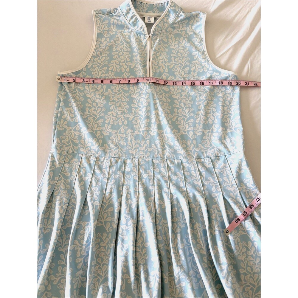 Sigrid Olsen Golf Dress 1/4 Zip Athletic Sz XL Lt Blue White Tenniscore Preppy - Picture 7 of 10